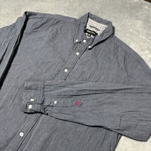 Betabrand Mens Textured Organic Cotton‎ Hemp Blend Button Shirt Size XL Preppy